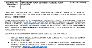 itangazo rya cyamunara y’umutungo utimukanwa