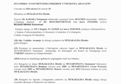 inyandiko yo kumenyesha imikiriza y’urubanza ahatazwe