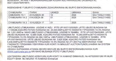 Itangazo rya cyamunara y’umutungo utimukanwa