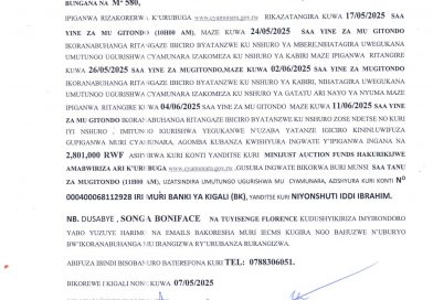 Itangazo rya cyamunara