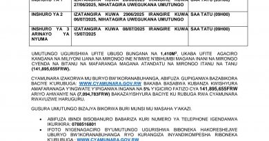 Itangazo rya cyamunara
