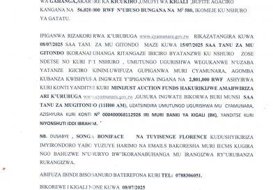 Itangazo rya cyamunara