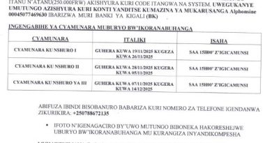 itangazo rya cyamunara