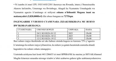 Itangazo rya cyamunara