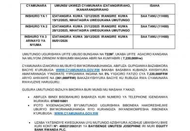 Itangazo rya cyamunara