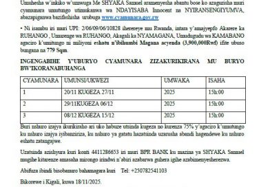itangazo rya cyamunara itangazo rya cyamunara