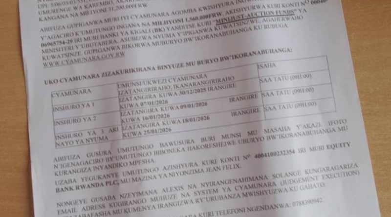 Itangazo rya cyamunara