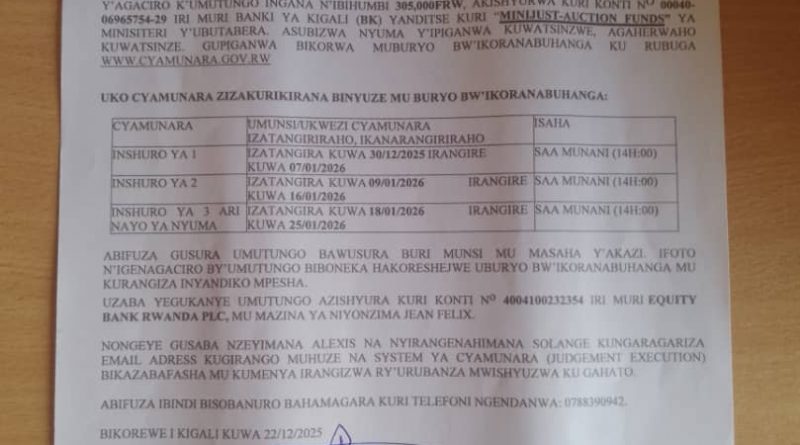 Itangazo rya cyamunara