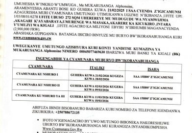 Itangazo rya cyamunara