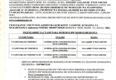 Itangazo rya cyamunara