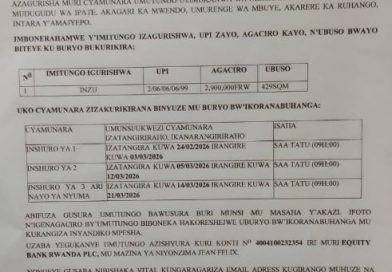 itangazo rya cyamunara itangazo rya cyamunara