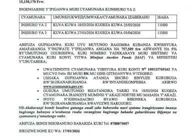 Itangazo rya cyamunara