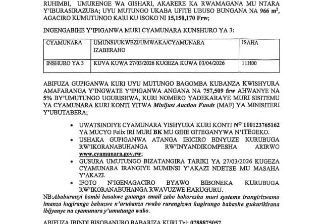 itangazo rya cyamunara