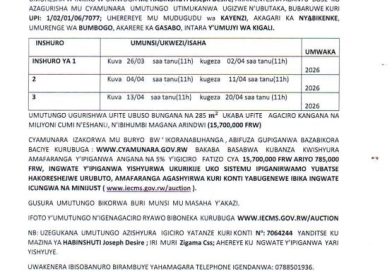 itangazo rya cyamunara