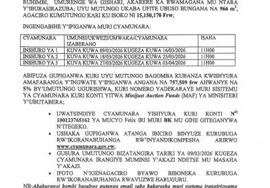 itangazo rya cyamunara