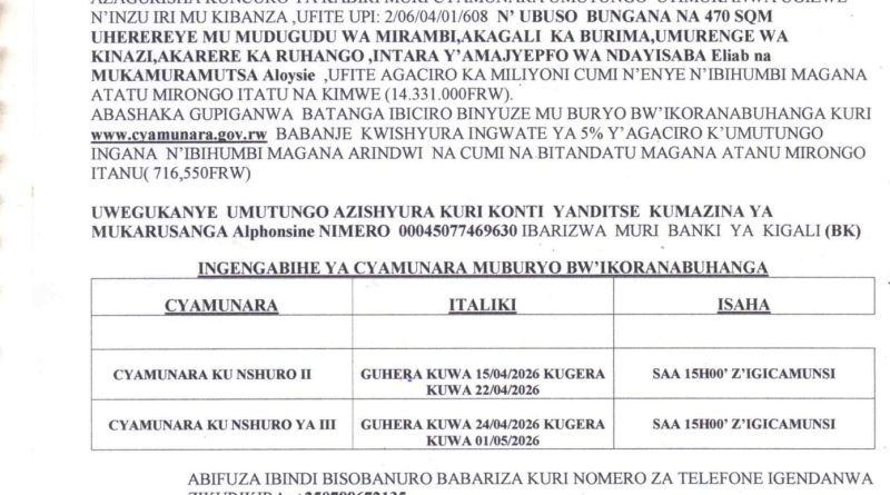 Itangazo rya cyamunara