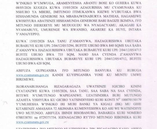 itangazo rya cyamunara