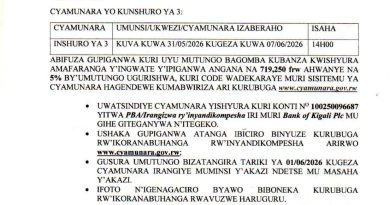 itangazo rya cyamunara