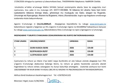 Itangazo rya cyamunara
