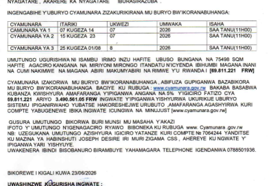 itangazo rya cyamunara