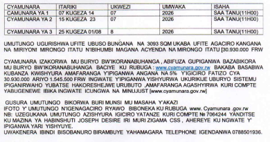 itangazo rya cyamunara