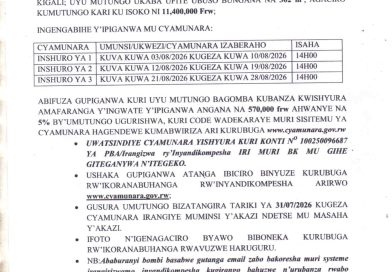 Itangazo rya cyamunara