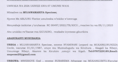 inyandiko imenyesha umuburanyi mu rubanza rwaburanishijwe adahari
