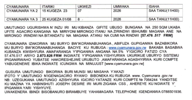 itangazo rya cyamunara