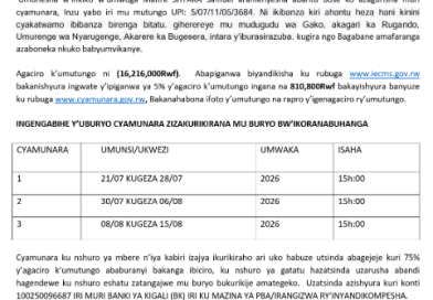 itangazo rya cyamunara