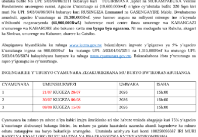 itangazo rya cyamunara