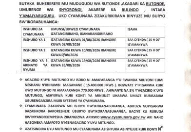 ITANGANGAZO RYA CYAMUNARA KU MUTUNGO WA UWIMANA HAMAD