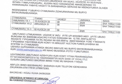itangazo rya cyamunara
