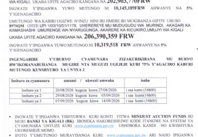itangazo rya cyamunara