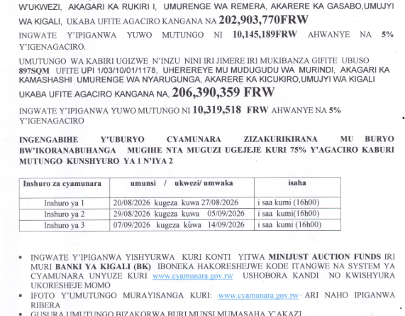 itangazo rya cyamunara
