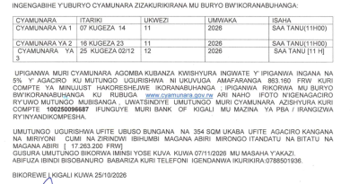 itangazo rya cyamunara
