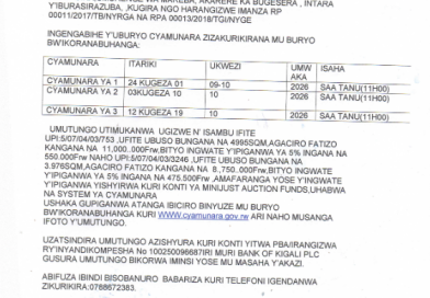itangazo rya cyamunara