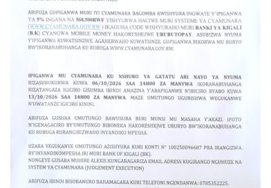 Itangazo rya cyamunara