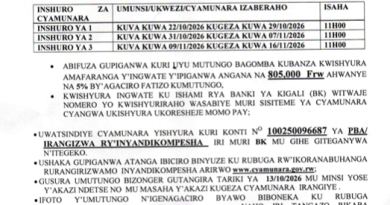 itangazo rya cyamunara